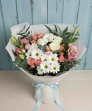 Букет цветов из:  Розы, Лизиантусы и Хризантемы в Высоцком