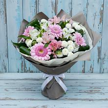 Букет цветов из:  Герберы, Альстромерии и Хризантемы #REPLACE_PRED# Высоцком
