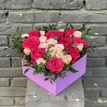 Цветочная композиция из Розы в коробке в Высоцком