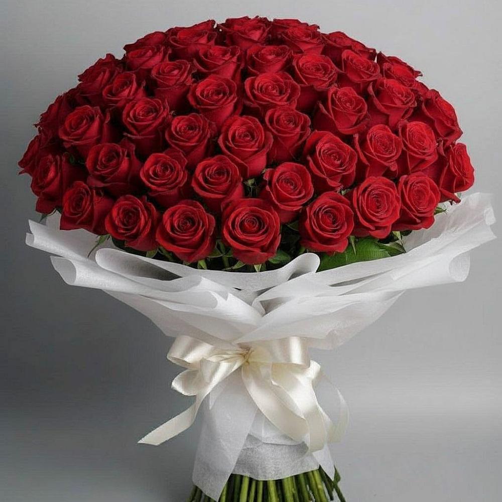 Букет 101 Красная роза Блэк Мэджик в Высоцком