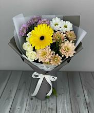 Букет цветов из:  Розы, Герберы и Хризантемы #REPLACE_PRED# Высоцком
