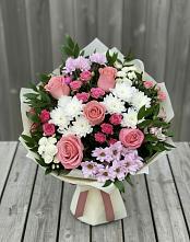 Букет цветов из:  Альстромерии, Гвоздики, Розы и Хризантемы #REPLACE_PRED# Высоцком