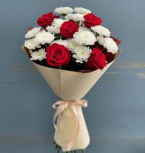 Букет цветов из:  Розы и Хризантемы в Высоцком