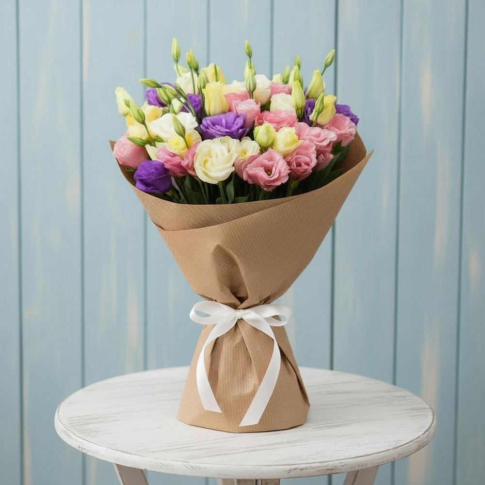 Букет цветов из: Лизиантусы в Высоцком