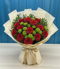 Букет цветов из:  Розы и Хризантемы в Высоцком