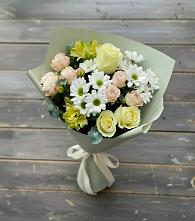 Букет цветов из:  Альстромерии, Розы и Хризантемы в Высоцком