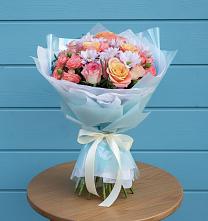 Букет цветов из:  Хризантемы и Розы в Высоцком