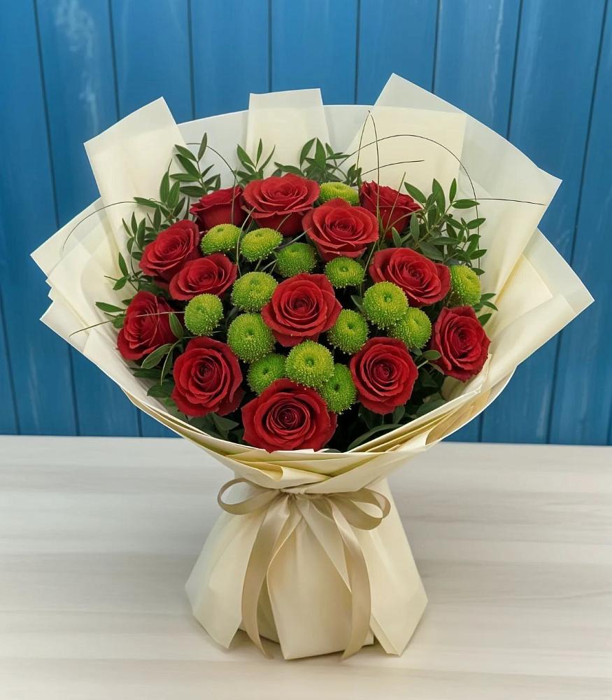 Букет цветов из: Розы и Хризантемы в Высоцком