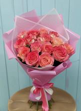 Букет 15 Розовых роз Равель в Высоцком