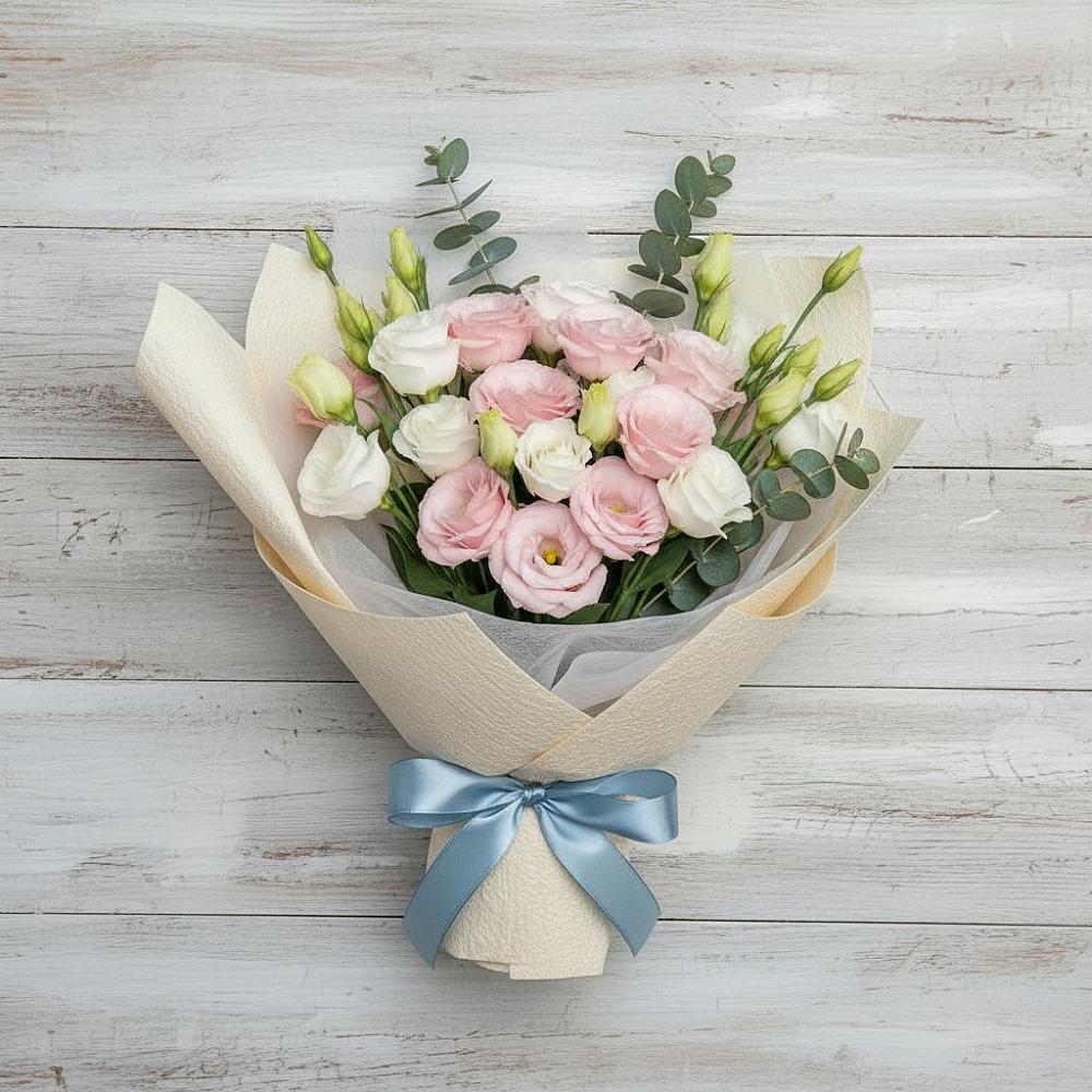 Букет цветов из: Лизиантусы в Высоцком